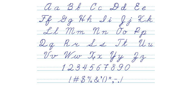 Hand drawn uppercase calligraphic alphabet